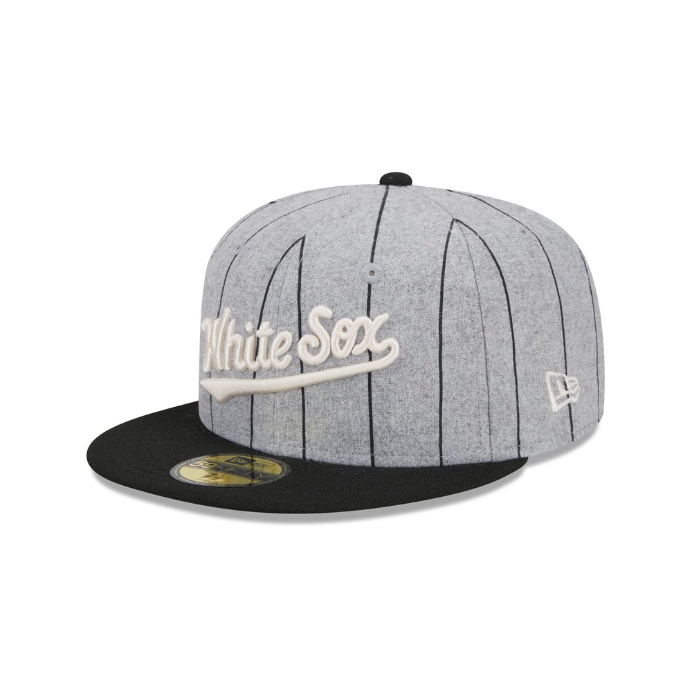 New Era Chicago White Sox Heather Pinstripe 59FIFTY Fitted Hat - Size 7 1/4